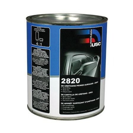 Us Chemical & Plastics gray urethane primer, Gallon 2820.G01